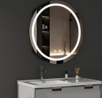 WDWRITTI Peegelkapp koos valgustusega 60 x 60 x 11 cm LED Vannitoa kabinet Meditsiinikapp Vannitoa seinakapp koos peegliga 3 v&auml;rvi timmitav, uduvastane peegelkapp koos pistikupesaga