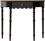 JCWGLY konsoollaud must retro tahke puidust konsoollaud sahtliga, kitsas diivanilaud sissep&auml;&auml;sualale, maamaja stiilis, kodukujundus