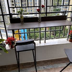 H&auml;ngetisch, Bartheke, H&auml;ngeklapptisch, Esstisch, moderner Balkonschreibtisch, Essregal aus Legierung, klappbarer und Verstellbarer Balkongel&auml;ndertisch f&uuml;r Terrassen, Garten-Esszimmerm&ouml;belti