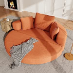 Multifunktsionaalne vabalt seisev kokkupandav diivanvoodi (kondita diivan) - ovaalne voodi koos padjaga, modulaarne diivan, Corduroy kangakate sobib korterisse, elutuppa, magamistuppa (oranž + 2 istekohta)