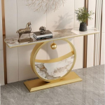 31,49 Zoll Konsolentisch Sofatische, goldfarbener Rahmen Sofatisch schmaler Flur-Foyertisch, mehrere Schreibtischfarben (Farbe: Floral)