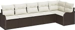Gartensofa-komplekt 6 tk Braun Poly-Rattan Gartenm&ouml;bel Model3345718