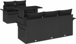 Gartensofa-Set mit Kissen 6 tk Schwarz Poly-Rattan Gartenm&ouml;bel Model3348199
