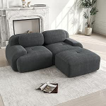 82-tolline nurgadiivan, mis on valmistatud pehmest Corduroy kangast, modulaarne, mida saab kombineerida k&otilde;verate k&auml;etugedega, ei ole vaja kokku panna, k&otilde;rge elastne vahupolster elutuppa, puhkealadele ja magamistuppa (Hall)