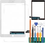 New iPad Pro 9.7 2016 Generation Touch Screen Digitizer Glass for A1673 A1674 A1675 Touch Screen Panel Repair Kit with Tempered Glass + Tools (No LCD, No Home Button) (White)