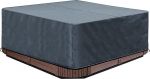 Climecare High Quality Cover Whirlpools, 220 x 220 x 85 cm, Square All-Weather Garden Whirlpool Cover 600D Oxford, Protector Spa Waterproof Dustproof UV Protection Windproof Grey