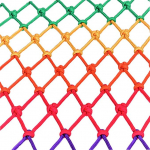 PHONME Coloured Rope Net for Safety Protection, Multi-Size and Multi-Colour Rope Net, Climbing Amusement Furnishings, Ceiling Decoration, Colour Nylon Rope Net, Colour Rope Net, De(Size: 5 x 6 m (16 x 20 ft))