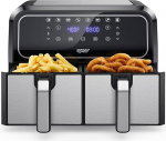 Innsky Dual Zone Hot Air Fryer, 2 Chamber No. 8 L, 8 Programmes, Double Air Fryer, Air Fryer with 2 Baskets, Deep Fryer Hot Air without Oil, Dual Cook, Synchronising Ready Technology, Shake Mode