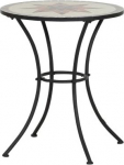 Siena Garden Stella 875342 Table with Mosaic-Look Surface Diameter 60 x Height 71 cm Black Frame