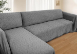 HOMERILLA Sectional Diivan Covers, Pack of 2, L-kujuline diivan katted, 3-Seater l&otilde;ik, Chaise Longue kaitsekate, Diivan kate koertele, m&ouml;&ouml;bli kaitse (tumehall, L)