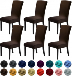 Howhic Sametist toolikatted s&ouml;&ouml;gitoa jaoks 6-st komplektist, venivad s&ouml;&ouml;gitoolikatted, pestavad k&ouml;&ouml;gitoolid, stiilne dekoratsioon kodu ja bankettide jaoks (&scaron;okolaad, 6 t&uuml;kki)