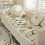 Huierxun Puuvillane tikitud diivanikate Lille aplikatsioon Libisematu pehme pestav diivan Slipcover m&ouml;&ouml;blikate koerale, kassile, lemmikloomale, ala vaipkate (roheline, 28 x 59 tolli)