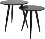 GRANA HOME James - Set of 2 Side Tables in Skandi Design - Round Coffee Table with MDF Table Top & Powder Coated Metal Legs