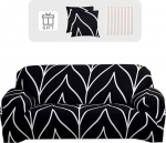 Lydevo diivanikate 1 istekoha Stretch diivanikate Elastne diivanikate Spandex diivanikate koos 3 padjakattega Libisematu pestav diivanikaitse kate Diivan Must rida