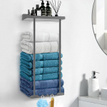 Asdsed r&auml;tikuratas ilma puurimata - isekleepuv pikendatav r&auml;tikuratas koos riiuliga, vannitoa r&auml;tikuratas vannitoa seinale paigaldamiseks, 38-75cm (Hall)