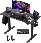 Elektriline seisev laud, reguleeritava k&otilde;rgusega, lukustatavate ratastega, ergonoomiline istuv/seisev laud t&ouml;&ouml;le, kontorisse, koju, arvutilauale, t&ouml;&ouml;jaamale (must, 48 x 24 cm)