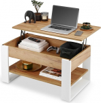 Kohvilaud reguleeritava k&otilde;rgusega ja hoiuruumiga elutoa laud kokkupandav reguleeritava k&otilde;rgusega kohvilaud pikendatav elutoa laud tamm (valge + tamm)