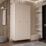 Forte Salvatrice garderoobikapp 95, elegantne kapp 2 p&ouml;&ouml;rdukse ja riiuliga, komposiitpuit, valge, 93,7 cm lai, 195,2 cm k&otilde;rge, 55,8 cm s&uuml;gavus