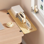 Ergonomische Schreibtisch-Verl&auml;ngerung ohne Bohren, Klemme, zusammenklappbar, schwebender Tisch, Blattregal, Computer-Schreibtischverl&auml;ngerung f&uuml;r Armlehne, Holzfarbe, 70 x 25 cm