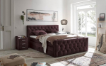CASHFIELD 8 Box Spring voodi koos voodikastiga 180 x 200 cm, baklažaan - mugav kaheinimesevoodi 7-tsoonilise vedrustusega madratsiga ja k&uuml;lmvahtpehmendusega kliimapaelaga - 200 x 113 x 225 cm (B x K x S)