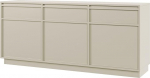Selsey Greige Evo Chest of Drawers 68.6 x 154 cm - Minimalist Design with 3 Cabinets & 3 Drawers - Matte Finish, Push-to-Open System - Ideal as a Chest of Drawers for Bedroom, Living Room