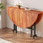 &Uuml;mmargune s&ouml;&ouml;gilaud s&ouml;&ouml;gilaud Puidust &uuml;mmargune kokkupandav laud k&ouml;&ouml;gi jaoks 6 rattaga Mitmek&uuml;lgne kokkupandav pikenduslaud &otilde;htus&ouml;&ouml;giks k&ouml;&ouml;gis kontoris, A, 100 cm