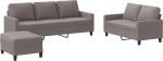 Taupe 2- ja 3-Sitzer-Sofa mit Fu&szlig;hocker, Stoff (100% pol&uuml;ester), 138x77x80 cm, Wohnzimmer Model3201475