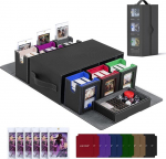 Commander Deck Box for MTG, 6-paki modulaarne kaardikarp koos t&auml;ringukastiga, ruumi 600+ topelt&uuml;mbrisega kaardile, eemaldatav kauplemiskaartide hoiukarp koos 6 magnetilise kaardihoidjaga TCG jaoks.