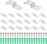 hankekaart 30 St&uuml;ck starre Rohrb&auml;nder passend f&uuml;r 4 x 12 mm Streifen/Kabel, U-f&ouml;rmige Kabelbandklemme aus Edelstahl mit 1 Loch f&uuml;r Rohr, Draht, Schnur, Rohrbefestigung