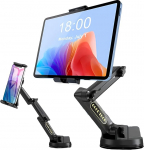 Tahvelarvuti ja mobiiltelefoni hoidik veoautodele, haagissuvilatele, traktoritele ja ehitusmasinatele - reguleeritav liblikkael kuni 13-tollise tahvelarvuti ja nutitelefoni jaoks, turvaline hoidik igale s&otilde;idukile