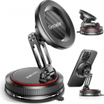 SYNCWIRE MagSafe telefonihoidja autole [2-teljeline disain], N52 magnetitega iminapakett-telefonihoidja, 360&deg; p&ouml;&ouml;ramine, &uuml;hildub iPhone 12-15 seeria ja MagSafe korpustega, s&uuml;sinikkiud v&auml;limus