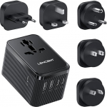LENCENT reisiadapter maailmas, 30 W universaalne reisipistiku adapter 3 USB C ja 2 USB A, rahvusvaheline pistikupesa adapter USA, Inglismaa, Jaapan, Maldiivid, Sri Lanka, Austraalia (t&uuml;&uuml;p A/C/D/G/I)