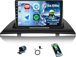 CAMECHO 6+128G 8-tuumaline Android 15 autoraadio BMW X3 E83 2004-2010, 9-tolline navigatsiooniraadio Bluetooth, GPS, WiFi, Wireless Carplay, Android Car FM/RDS 32EQ DSP Mirror Link + tagurduskaamera