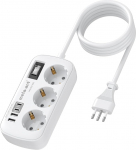 Adapter Itaalia pistikupesa, pistikupesa adapter Itaalia 3 pistikupesa ja USB-C (3,4 A), 1,5 m kaabel 3-Way Travel Adapter Itaalia Adapter Itaalia, T&scaron;iili, Uruguay, Etioopia, Eritrea, reisipistik t&uuml;&uuml;p L