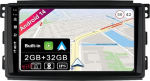 JOYX Android 13 IPS autoraadio sobib Mercedes-Benz Smart Fortwo 451 (2005-2010) - Sisseehitatud CarPlay Android auto - tasuta kaamera - 2G + 32G - 9-tolline 2 DIN - DAB roolijuhtimispult WiFi Fast Boot