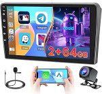 [2+64G] Androidi autoraadio Peugeot 407 2004-2011 juhtmevaba Carplay Android autole, 9-tolline IPS puuteekraaniga raadio Bluetooth/GPS/Reversioonikaamera/FM/RDS/WiFi/SWC/Mic/26UIga