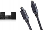 Panasonic SC-PMX94EG-K Micro HiFi s&uuml;steem (120 W RMS, digitaalne DAB+, CD, FM, Bluetooth, USB, AUX) Must & Amazon Basics Toslink optiline digitaalne helikaabel, 3 m.
