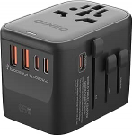 65 W GaN reisiadapter kogu maailmas USB C ja AC pistikupesa, rahvusvaheline pistikupesa adapter, reisipistiku adapter, &uuml;lemaailmne mitme pistikupesa, reisiadapter ELi, USA, &Uuml;hendkuningriigi, Jaapani, Tai jaoks.