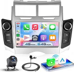 4G + 64G autoraadio Android 15 Toyota Yaris/Vitz/Platz 2005-2011, 7-tolline HD puuteekraaniga autoraadio traadita Carplay Android auto GPS Wi-Fi USB Bluetooth 5.0 FM RDS raadio tagurduskaameraga