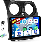 SIXWIN 4+64G Android 15 Autoradio f&uuml;r Nissan Qashqai 1 J10 2006-2016 mit Carplay/Android Auto/Mirrorlink, 9 Zoll HD Touchscreen Bildschirm mit GPS WiFi Bluetooth FM/RDS EQ+R&uuml;ckfahrkamera