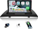CAMECHO [4+128G] Android 15 satelliitnavigatsiooniga autoraadio 9-tolline BMW X3 E83 2004-2010 koos tagurduskaameraga, traadita Carplay Android auto Bluetooth raadio 1280 x 720 puuteekraaniga, GPS WiFi FM/RDS + Canbus