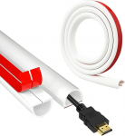 Kabelkanal, Kabelkanal f&uuml;r elektrische Kabel, bogenf&ouml;rmige Kabelabdeckung, PVC-Kabelabdeckung, selbstklebend, Innenloch, 7 mm x 8 mm, zum Verstecken von Dr&auml;hten an Wand und Boden, 1 m