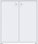 Forte Tempra 2 Chest of Drawers with 2 Doors, Wood, White, W x H x D: 73.7 x 85.5 x 34.8 cm