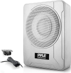Pyle 8" madala profiiliga v&otilde;imendatud subwoofer - 600 vati kompaktne aktiivne meresubwoofer sisseehitatud v&otilde;imendiga, auto subwoofer madala ja k&otilde;rge tasemega sisendiga allpaigaldamiseks