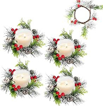 4 kunstliku punase marja j&otilde;uluk&uuml;&uuml;nla r&otilde;ngad, mini kuusep&auml;rg, nukumaja p&auml;rg, j&otilde;uluk&uuml;&uuml;nla r&otilde;ngad, j&otilde;ululaudade kaunistamiseks (B)