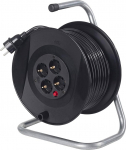 as - Schwabe kaablirull - 25 m plastmantliga kaetud kaabel maanduskontaktpistikuga - pikenduskaabli trummel - 4 maanduskontaktpesa - IP20 - Made in Germany - 11104