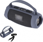 Silikoonist &uuml;mbris JBL Charge 5 Wi-Fi/Charge 5 kaasaskantavale Bluetooth-k&otilde;larile, kaitsev &uuml;mbris k&auml;epideme ja &otilde;larihmaga, tarvikud traadita k&otilde;laritele, sinine