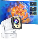 Miniprojektor Salange, 8K tugi 1080P autofookusega projektor, kaasaskantav projektor WiFi 6 ja Bluetooth 5.4, automaatne keystone korrektsioon, 4K tugi, nutikas projektor Android 14.0 kodukino