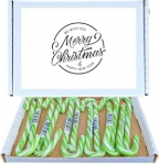 Festliche Weihnachts-Leckerli-Box | Bonds Wassermelonen-Zuckerstangen 12 St&uuml;ck Geschenkbox einzeln verpackt