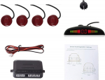 CoCar auto tagurdamise alarm parkimisabi 4 sensorit parkimisassistent parkimiss&uuml;steem PDC + LED-indikaatorid + akustiline hoiatus - s&uuml;gavpunane